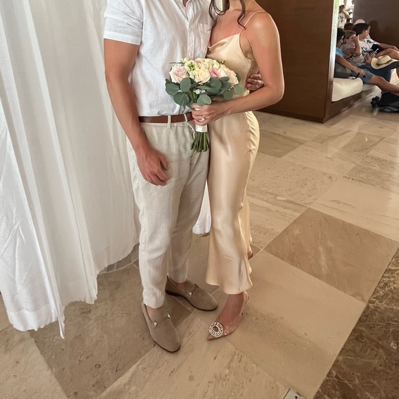 PARK & FIFTH - CHAMPAGNE SILK DRESS - Bridesmaid - WORN ONCE - Picture 3 of 4